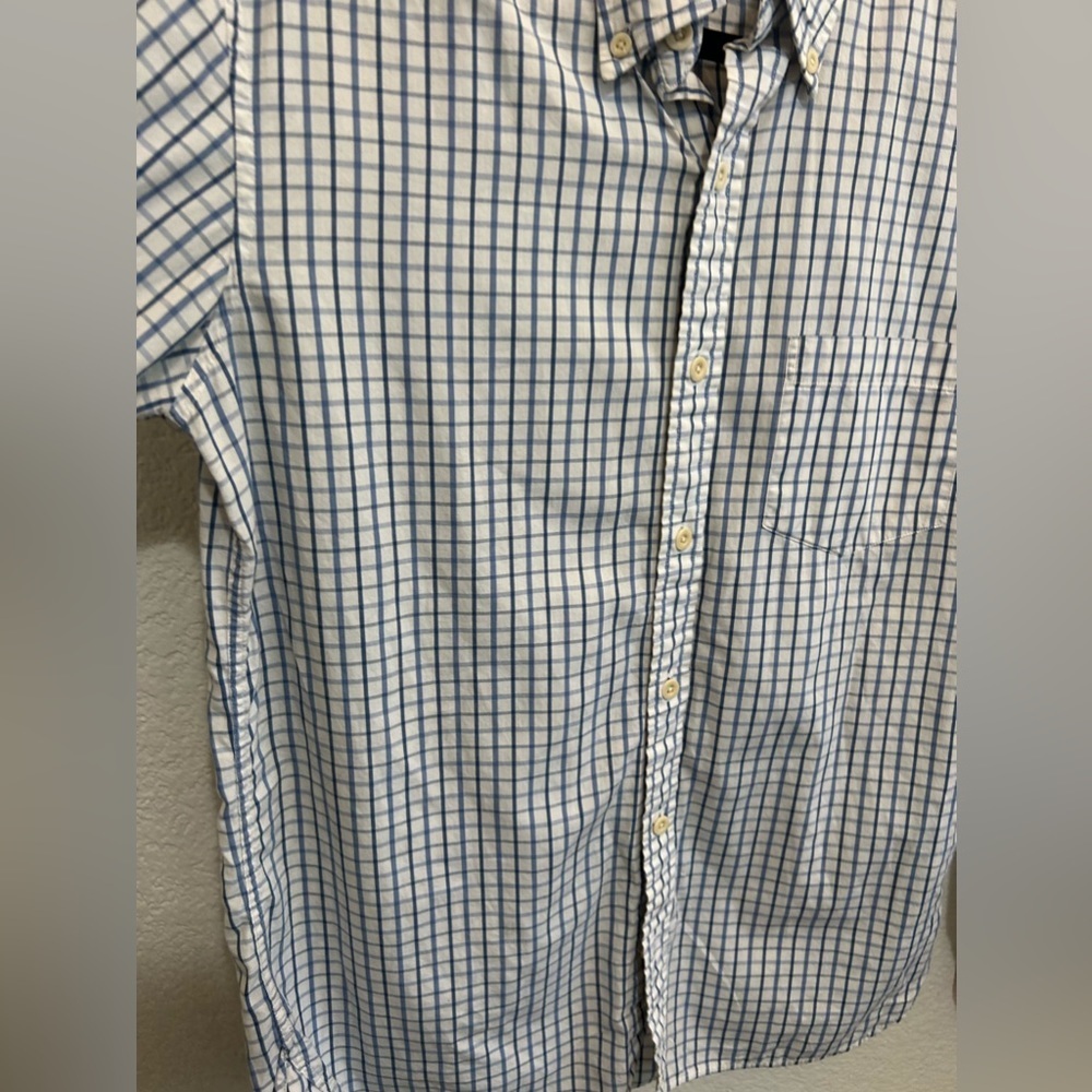 Small Brooks Brother Plaid Blue & White Shirt - Picture 4 of 11